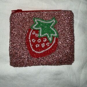 Strawberry Beaded Pouch